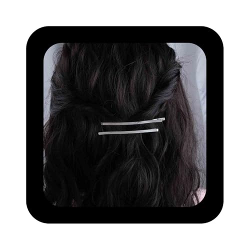 Allereya Einfache Haarspange Silberne Bobby Pins Metall Haarspange Barrette Winziges Rechteck Seite Clip Barrette Metall Haarspangen Haarnadel Dekorativen Haarschmuck Für Frauen von Allereya