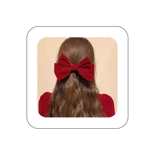 Allereya Französischer Roter Samtbogen Haarspange Große Schleife Haarspangen Großer Samtbogen Satinschleife Haarknoten Haarspangen Dekorativer Haarschmuck Schmuck Für Frauen Kopfschmuck(rot3) von Allereya