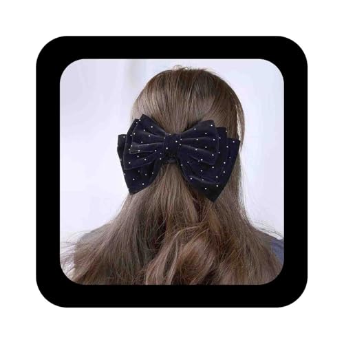 Allereya Französischer Schwarzer Samtbogen Haarspange Große Schleife Haarspangen Großer Samtbogen Satinschleife Haarknoten Haarspangen Dekorativer Haarschmuck Schmuck Für Frauen Kopfschmuck(schwarz1) von Allereya
