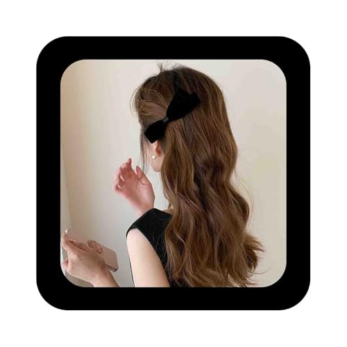 Allereya French Bow Haarspangen Schwarz Haarschleifen Schleifenband Pins Clips Samtschleife Haarspange Satinschleife Knoten Haarspangen Dekorativer Haarschmuck Für Frauen von Allereya