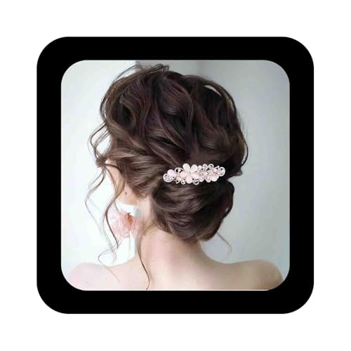 Allereya Kristall Haarspange Haarspange Strass Blume Haarspange Hohle Blume Braut Haarspangen Kopfbedeckungen CZ Kopf Clip Hochzeit Haarschmuck für Frauen und Mädchen Geschenke (Champagner) von Allereya