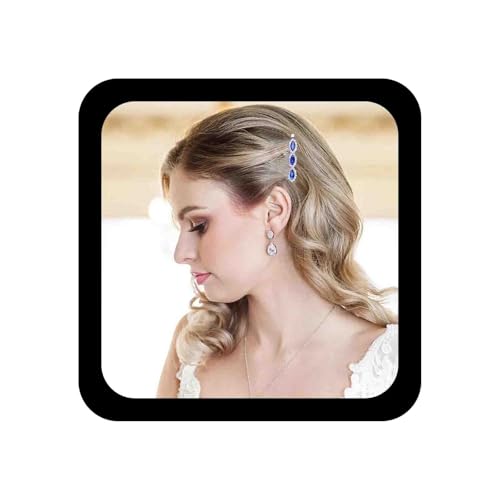 Allereya Kristall Hochzeit Haarspange Strass Blau Kristall Haarnadeln Braut Kopfschmuck Dekorative Braut Haarschmuck für Frauen und Mädchen (Dreifach, 1 stück) von Allereya