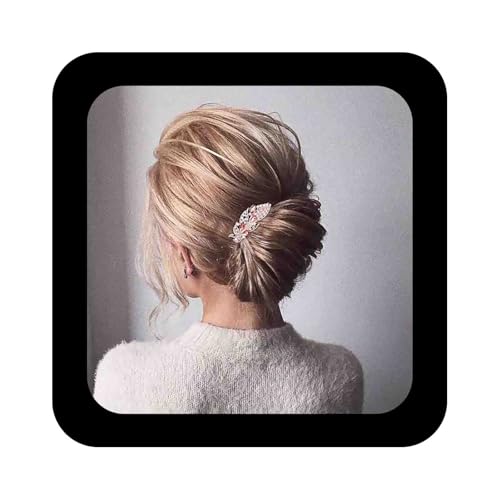 Allereya Kristall Pfau Haarspange Haarspange Lila Strass Haarspange Clip Kristall Hochzeit Kopfbedeckungen CZ Pfau Kopf Clip Kopfbedeckung Braut Haarschmuck für Frauen und Mädchen (Lila) von Allereya