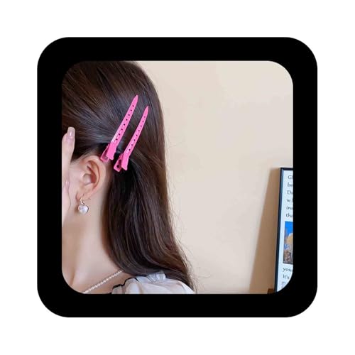 Allereya Metall Haarspangen Rosa Haarspange Entenschnabel Haarspangen Lange Seite Clip Barrette Metall Alligator Lockenclips Einfache Haarspange Dekorative Haarschmuck Für Frauen von Allereya