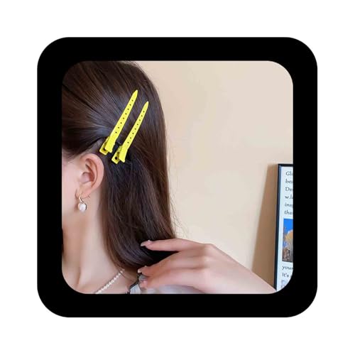 Allereya Metallhaarspangen Gelbe Haarnadelspange Entenschnabel Haarspangen Lange Seite Clipspange Metall Alligator Lockenclips Einfache Haarspange Dekorativer Haarschmuck Für Frauen von Allereya
