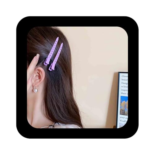 Allereya Metallhaarspangen Lila Haarnadelspange Entenschnabel Haarspangen Lange Seite Clipspange Metall Alligator Lockenclips Einfache Haarspange Dekorative Haarschmuck Für Frauen von Allereya