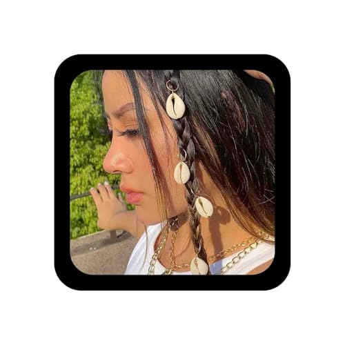 Allereya Muschelhaar Zopf Ringe Gold Dreadlocks Clip Muschel Zopf Haar Ringe Clips Kauri Anhänger Haar Manschette Dekoration Clips Dreadlocks Haarschmuck Für Frauen Und Mädchen 5pcs(gold Shell) von Allereya