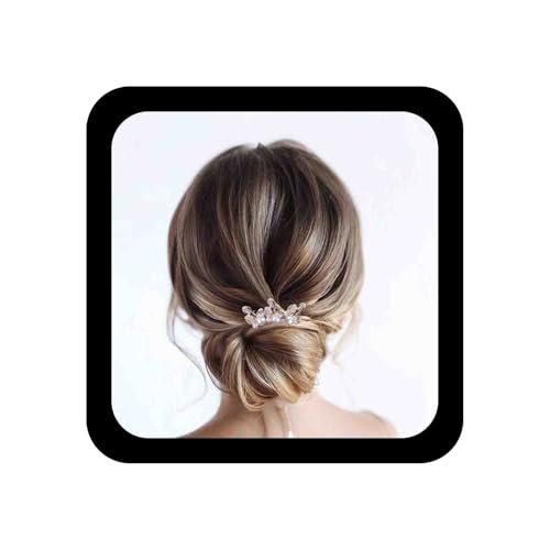 Allereya Perle Hochzeit Haarnadeln Haarspange Perlen Haarnadeln Haarspange Perle Braut Kopfschmuck Dekorative Bobby Pins Kopfbedeckung Blattgold Braut Haarschmuck für Frauen und Mädchen (Gold B) von Allereya