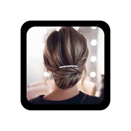 Allereya Perlen-Haarkamm Haarspange Perlen-Haarspange Faux-Perlen-Hochzeits-Kopfbedeckungen Französische Perlen-Kopf-Kamm-Clip Kopfbedeckung Braut-Haar-Accessoires für Frauen und Mädchen (Stil F) von Allereya