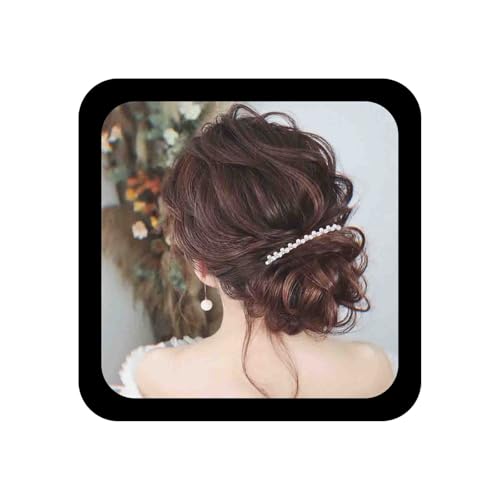 Allereya Perlen-Haarkamm Haarspange Perlen-Haarspange Kamm Faux-Perlen-Hochzeits-Kopfbedeckungen Französische Perlen-Kopfkamm-Clip Kopfbedeckung Braut-Haar-Accessoires für Frauen und Mädchen (Stil C) von Allereya