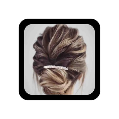 Allereya Perlen-Haarkamm Haarspange Perlen-Haarspange Kamm Faux-Perlen-Hochzeits-Kopfbedeckungen Französische Perlen-Kopfkamm-Clip Kopfbedeckung Braut-Haar-Accessoires für Frauen und Mädchen (Stil B) von Allereya