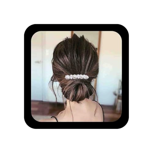 Allereya Perlen-Haarkamm Haarspange Perlen-Haarspangen-Kamm Faux-Perlen-Hochzeits-Kopfbedeckungen Französische Perlen-Kopf-Kamm-Clip Braut-Haar-Accessoires für Frauen und Mädchen (Stil D) von Allereya