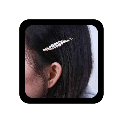 Allereya Perlen Haarspange Barrette Perlen Haarspange Clip Faux Perle Haarnadel Kopfbedeckungen Französisch Perle Kopfclip Dekorative Kopfbedeckung Braut Haarschmuck Für Frauen Und Mädchen von Allereya