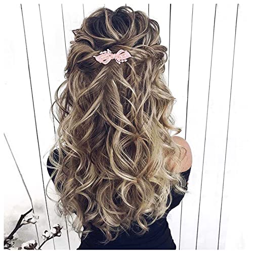 Allereya Perlen Haarspange Haarspange Gold Perle Haarspange Clip Perle Hochzeit Kopfschmuck Dekorative Perle Blume Kopf Clip Kopfbedeckung Braut Haarschmuck für Frauen und Mädchen Geschenke von Allereya