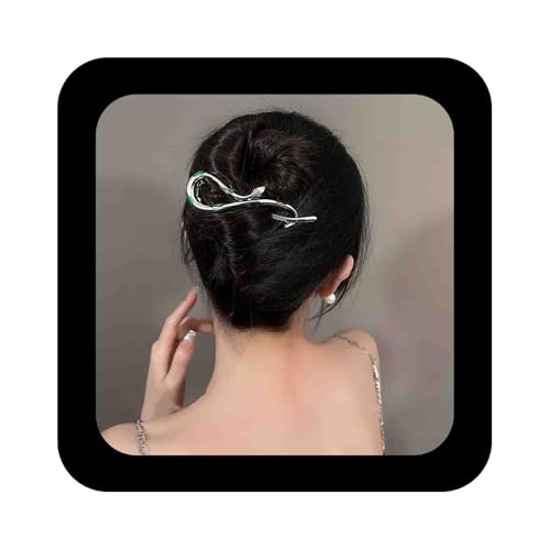 Allereya Punk Halloween Schlange Haarspangen Schlange Banane Haar Silber Schlange Haarspange Clip Französisch Style Twist Haarspange Schlange Haarspange Haarnadel Dekorativen Haarschmuck Für Frauen von Allereya