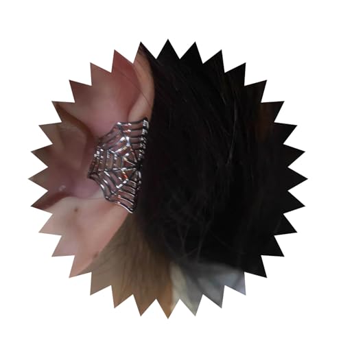 Allereya Punk Silber Spinnennetz Ohrringe Spinnennetz Ohrmanschette Ohrringe Knorpel Crawler Ohrring Hohl Wickeln Kein Piercing Ohrring Schmuck Für Frauen von Allereya