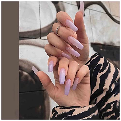 Allereya Sarg Gefälschte Nägel Ombre Rosa Lila Presse Auf Nägel Extra Lange Ballerina Gradient Acrylnägel Tipps Prom Party Clip Auf Nägel Für Frauen Und Mädchen 24pcs von Allereya