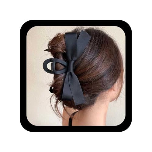 Allereya Schwarzer Bogen Haarspange Bogenkralle Clip Satinschleife Haarkralle Bogenknoten Haarkralle Barrette Dicke Lockige Haarspange Bogenhalter Haarspange Dekorative Haarschmuck Schmuck Für Frauen von Allereya
