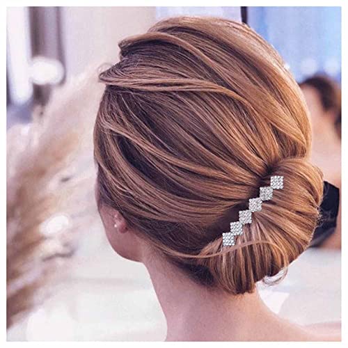 Allereya Strass Haar Kamm Barrette Kristall Hochzeit Haar Kamm Barrette Silber Cz Bling Braut Kopfbedeckungen Dekorative Kopf Clip Kopfbedeckung Haar Accessoires Für Frauen Und Mädchen (style 1) von Allereya