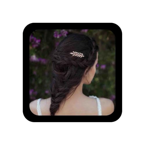 Allereya Vintage Blatt Haarkamm Haarspange Metallblatt Haar Seitenkamm Gold Blumen Kopfbedeckung Griechische Göttin Haarkamm Dekorative Kopfbedeckung Haarschmuck für Frauen und Mädchen (Gold) von Allereya