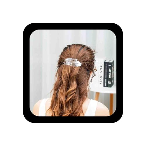 Allereya Vintage Blatt Haarspange Barrette Silber Metall Haarspange Legierung Blatt Haarspange Clip Minimalistisch Blatt Clip Barrette Haarzubehör Für Frauen Und Mädchen (silber) von Allereya