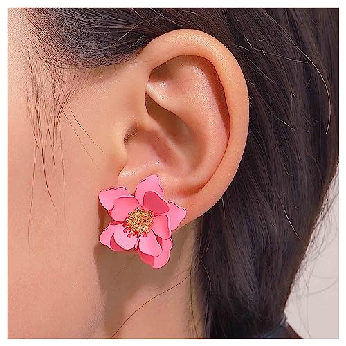 Allereya Vintage Blume Ohrstecker Acryl Blume Ohrringe Matte Blume Ohrringe Rosa Blume Ohrstecker Schmuck Für Frauen Und Mädchen (rosa) von Allereya