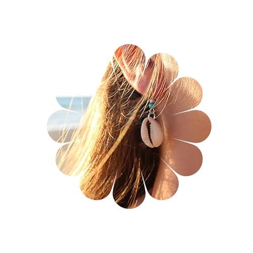 Allereya Vintage Boho Muschel Tropfen Ohrringe Türkis Perle Baumeln Ohrringe Ozean Muschel Ohrstecker Silber Kauri Ohrringe Schmuck für Frauen und Mädchen (Silber) von Allereya