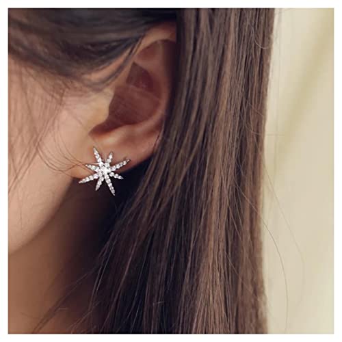 Allereya Vintage Crystal Northstar Ohrstecker Strass Stern Ohrringe Silber Cz Starburst Ohrringe Funkelnden Cz Northstar Ohrringe Schmuck Für Frauen Und Mädchen von Allereya