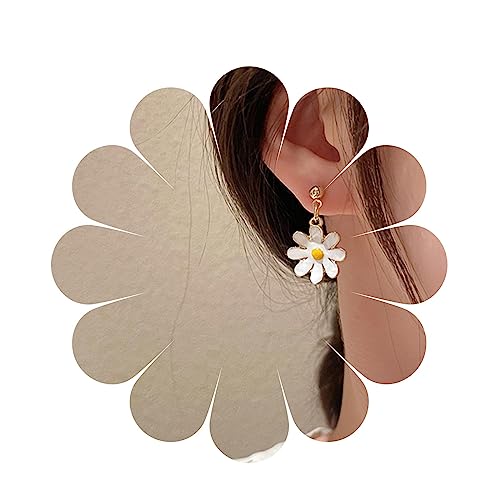 Allereya Vintage Daisy Flower Dangle Drop Ohrringe Little Daisy Drop Ohrringe Flower Daisy Ohrringe Gold Minimal Ohrringe Schmuck Für Frauen Und Mädchen von Allereya