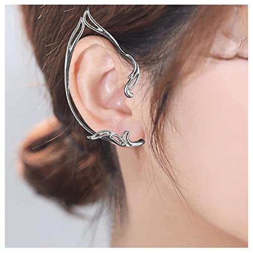 Allereya Vintage Elfenohrstecker Ohrringe Elfenknorpel Ohrringe Katze Clip An Ohrstecker Ohrringe Silber Elfenohrstecker Ohrschmuck Für Frauen Und Mädchen (silber) von Allereya