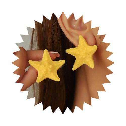 Allereya Vintage Gelbe Seestern Ohrringe Ozean Seestern Ohrstecker Ohrring Stern Stern Fisch Ohrstecker Sommer Strand Schmuck Für Frauen von Allereya