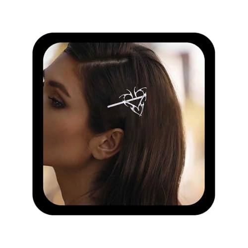 Allereya Vintage Herz Haarspange Barrette Herz Liebe Haar Seite Clip Punk Herz Haar Pin Barrette Silber Metall Herz Haarschmuck Für Frauen Und Mädchen von Allereya