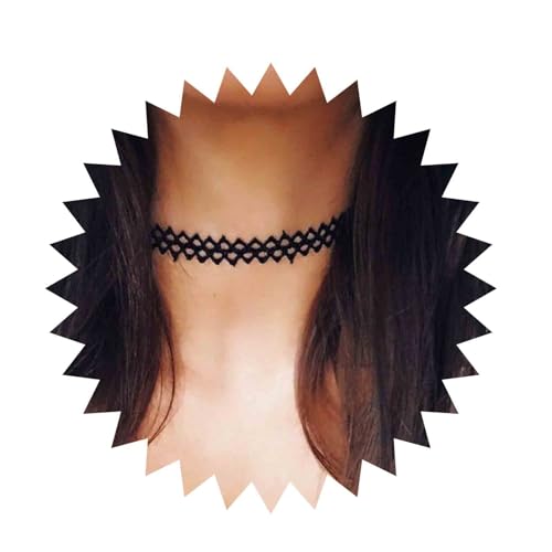 Allereya Vintage Hohl Spitze Halskette Schwarz Spitze Choker Halskette Spitze Kette Halskette Plain Spitze Clavicle Halskette Schmuck Für Frauen Und Mädchen von Allereya