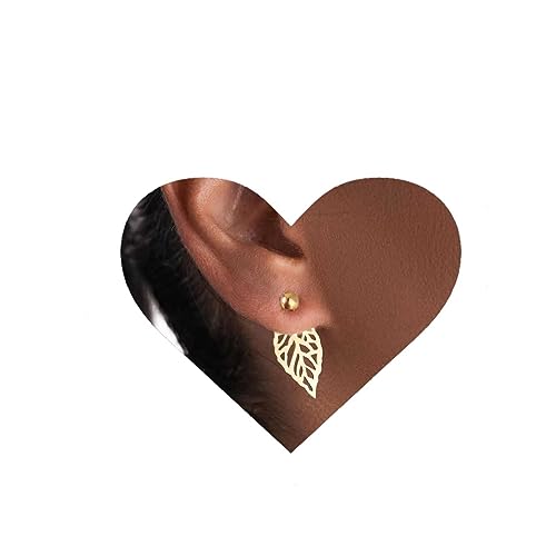 Allereya Vintage Hohlblatt Ohrstecker Ohrringe Offenes Blatt Ohrringe Kleines Blatt Ohrstecker Gold Minimal Ohrringe Schmuck Für Frauen Und Mädchen (gold) von Allereya