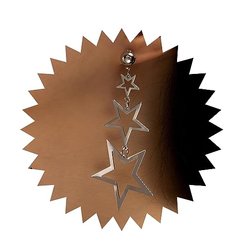 Allereya Vintage Hohle Stern Ohrringe Offene Stern Ohrringe Silberne Lange Sternkette Ohrringe Umriss Stern Ohrstecker Schmuck Für Frauen Und Mädchen (silber) von Allereya