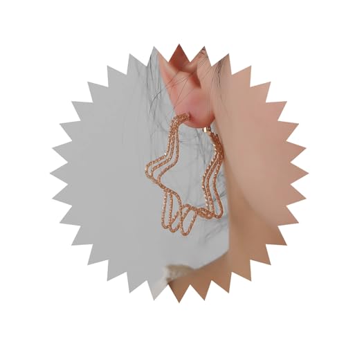 Allereya Vintage Hohlen Stern Baumeln Ohrringe Schicht Stern Reif Ohrringe Gestapelt Stern Reif Ohrringe Gold Großen Stern Ohrringe Schmuck Für Frauen Und Mädchen von Allereya