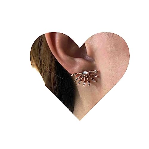 Allereya Vintage Kristall Feuerwerk Ohrstecker Strass Feuerwerk Ohrringe Gold Cz Spike Ohrstecker Funkelnden Kristall Feuerwerk Ohrringe Schmuck Für Frauen Und Mädchen von Allereya