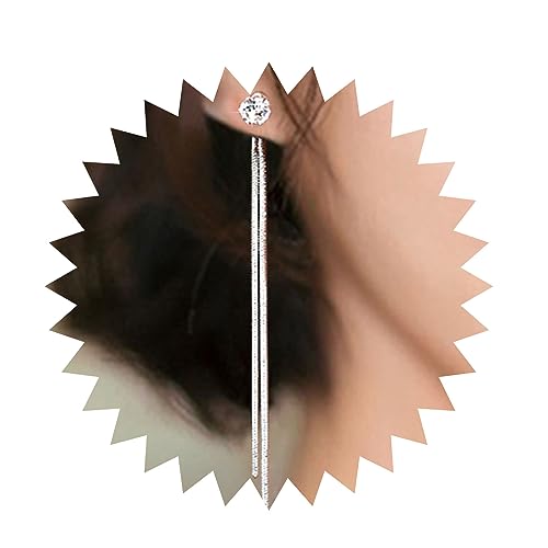 Allereya Vintage Kristall Lange Ohrringe Strass Quaste Kette Ohrringe Hochzeit Ohrringe Silber Voll Cz Kette Ohrringe Funkelnde Cz Ohrstecker Schmuck Für Frauen Und Mädchen von Allereya