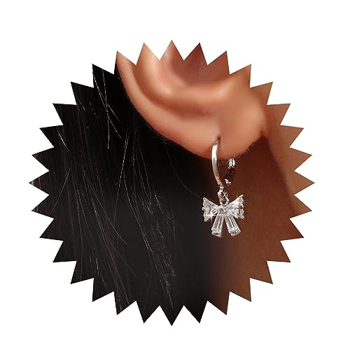 Allereya Vintage Kristall Ohrhänger Strass Ohrringe Kristall Ohrringe Silber Cz Huggie Ohrringe Schmuck Für Frauen Und Mädchen (silber) von Allereya