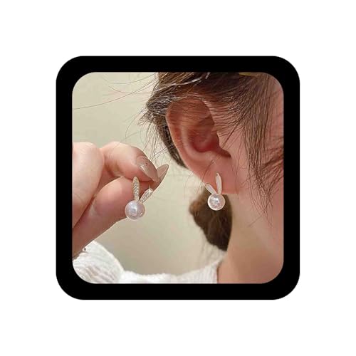 Allereya Vintage Kristall Perlen Hasen Ohrringe Hasen Perlen Ohrstecker Strass Perlen Ohrringe Gold Cz Hasen Ohrstecker Ohrringe Schmuck Für Frauen Und Mädchen von Allereya