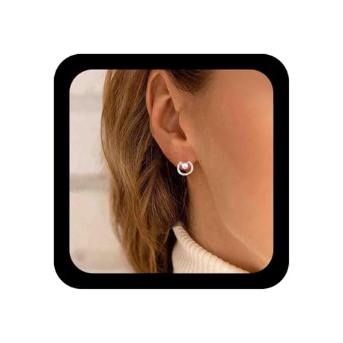 Allereya Vintage Kristall Perlen Ohrringe Perlen Ohrstecker Gold Strass Kreis Ohrringe Gold Geometrische Ohrringe Schmuck Für Frauen Und Mädchen von Allereya