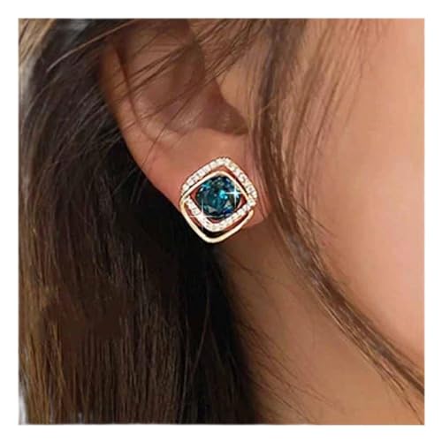 Allereya Vintage Kristall Saphir Ohrringe Strass Quadratische Ohrstecker Blau Saphir Quadratische Ohrringe Quadratische Geometrische Ohrringe Schmuck Für Frauen Und Mädchen (blau) von Allereya