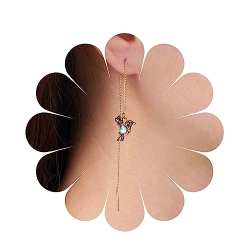 Allereya Vintage Kristall Saphir Vogel Ohrringe Vogel Einfädler Ohrringe Strass Saphir Ohrringe Gold Bar Durchziehen Ohrringe Schmuck Für Frauen Und Mädchen von Allereya