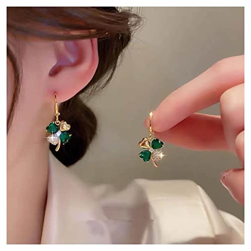 Allereya Vintage Kristall Smaragd Blume Baumeln Ohrringe Strass Blume Hoop Ohrringe Funkelnde Cz Blume Tropfen Ohrringe Gold Hoop Huggie Ohrringe Schmuck Für Frauen Und Mädchen von Allereya