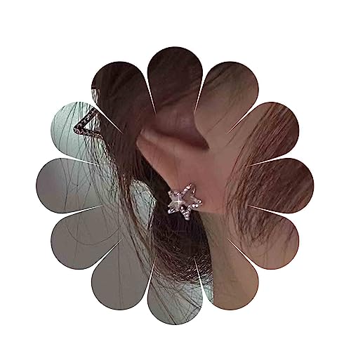 Allereya Vintage Kristall Stern Ohrstecker Strass Stern Ohrringe Silber Stern Ohrstecker Funkelnde Stern Ohrringe Schmuck Für Frauen Und Mädchen von Allereya
