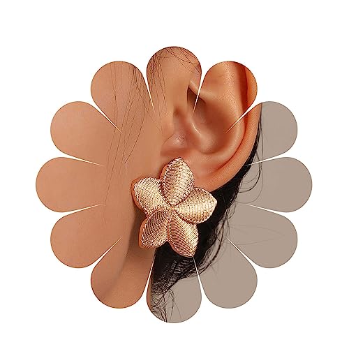 Allereya Vintage Matte Blume Ohrringe Gehämmert Blume Ohrstecker Ohrringe Gold Metall Blume Ohrringe Minimal Floral Ohrringe Schmuck Für Frauen Und Mädchen von Allereya