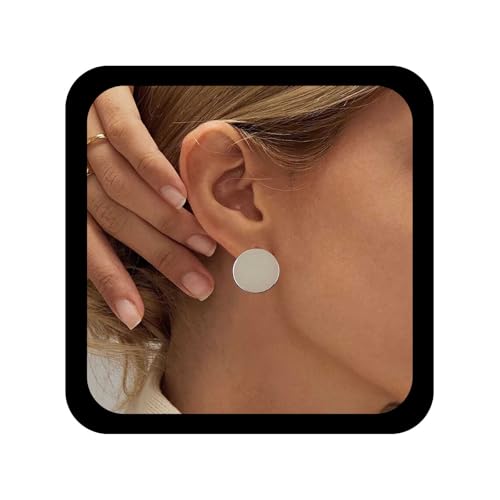 Allereya Vintage Münze Scheibe Ohrstecker Gold Kreis Ohrringe Runde Minimal Schmuck Für Frauen Und Mädchen von Allereya