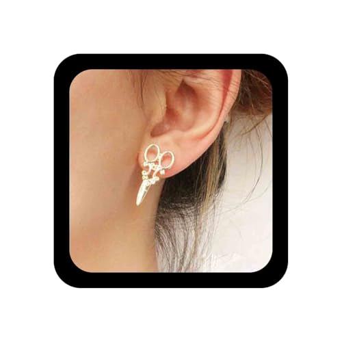 Allereya Vintage Punk Schere Ohrstecker Ohrringe Gold Schere Ohrringe Schere Näherin Ohrringe Schere Friseur Ohrringe Schmuck Für Frauen Und Mädchen von Allereya