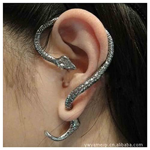 Allereya Vintage Punk Schlange Ohrmanschette Wrap Ohrringe Schlange Ohrclip Wrap Um Ohrring Silber Schlange Manschette Ohrringe Single Schlange Climber Ohrringe Schmuck Für Frauen Und Mädchen von Allereya