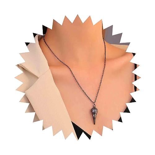 Allereya Vintage Rabenschädel Anhänger Halskette Krähenschädel Choker Halskette Krähenschädel Halskette Schwarz Halloween Halskette Schmuck Für Frauen Und Mädchen von Allereya